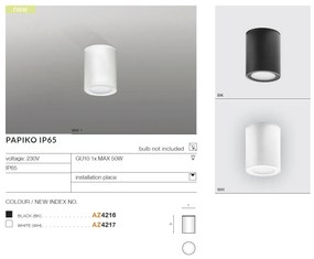 Spot aplicat pentru exterior IP65 PAPIKO BK