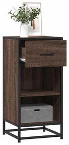 vidaXL Dulap, stejar maro, 35,5x35x76 cm, lemn prelucrat și metal