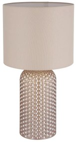 Lampa de masa cu baza din sticla abajur textil SOFIA sampanie