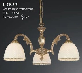 Candelabru din alama 3 brate design italian 7105