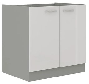 Dulap sub chiuvetă 80 ZL 2F BB Multi (Gri + Alb lucios). 1070503