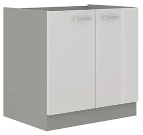Dulap sub chiuvetă 80 ZL 2F BB Multi (Gri + Alb lucios). 1070503