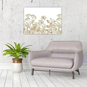 Tablou pe sticlă - Flori de câmp (70x50 cm)