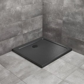 Cadita dus patrata Radaway Doros C Stone 100x100 cm acril negru