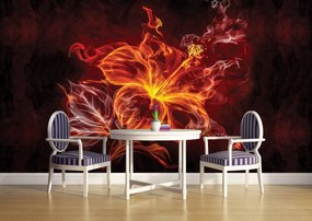 Fototapet - Floare- foc și fum (152,5x104 cm)