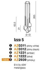 Lustra moderna Izza 5 fumurie ZZ AZ2939