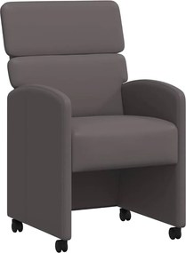 vidaXL Scaune de dining cu roți cu roți 2 pcs Gri 58 x 65 x 98 cm