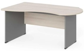 Birou de colt Manager 160 x 100 cm, stânga, salcâm deschis / gri