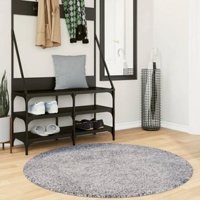 vidaXL Covor pufos &quot;PAMPLONA&quot; cu fire înalte, albastru modern Ø 120 cm