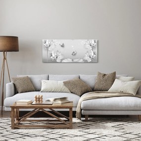 Tablou - Design flori și fluturi (120x50 cm)