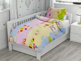 Lenjerii din bumbac pentru patut Culoare albastru, ANIMALE CU PARAPANTA