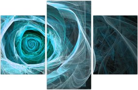 Tablou - Abstract trandafir albastru cu fundal negru (90x60 cm)