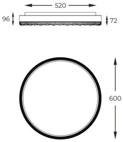 Plafoniera, Lustra aplicata LED moderna REGI 60cm