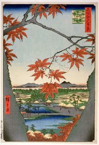Hiroshige, Ando or Utagawa - Reproducere Maples leaves at Mama, (26.7 x 40 cm)