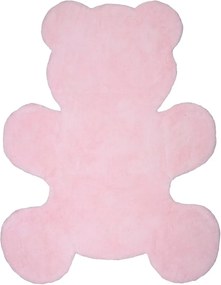 Covor lucrat manual pentru copii Nattiot Little Teddy, 80 x 100 cm, roz