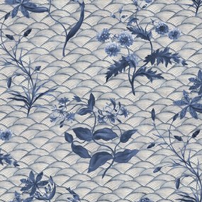 Fototapet, Floral Ripple, Blue, Rebel Walls
