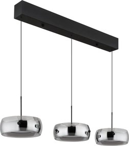 Lustra LED reglabila cu 3 pendule sticla fumurie LIVION