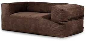 Fotoliu bean bag maro închis cu tapițerie din catifea reiată Sofa MooG – SLOWDOWN