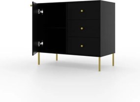 Comodă cu usa si trei sertare, 84x41x74 cm, Tili System. ADRK Furniture (Culoare: Eucalipt / Eucalipt)