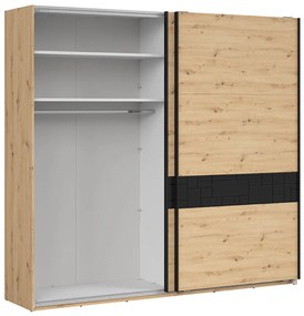 Dulap de haine Pont SZF/240 (Stejar artisan + Negru mat). 1063046