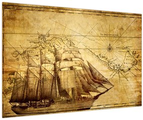 Tablou - Harta veche (90x60 cm)