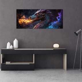 Tablou - Dragon scuipând flăcări (120x50 cm)