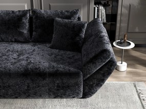 Canapea extensibilă dumonde cu ladă de depozitare si sezut confortabil din spuma high-density, Berlin Euphoria Black 250x100 cm