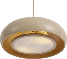 Lampă suspendată retro Taupe cu abajur metalic cu 2 lumini - Macaron
