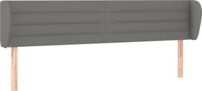 vidaXL Tăblie de pat cu aripioare gri închis 163x23x78/88 cm textil