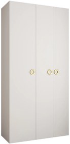 Dulap de haine 120 cm Carmela 40-1 (alb + Auriu). 1126510