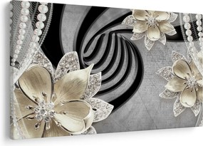 Tablou - 3D Flori aurii (90x60 cm)