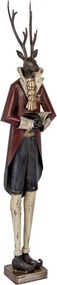 Figurină decorativă vintage cerb din metal, 19x15xH83 cm