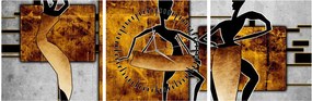 Tablou - Motiv cultura africană (cu ceas) (90x30 cm)
