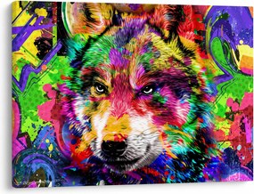 Tablou - Lupul cu graffiti (70x50 cm)