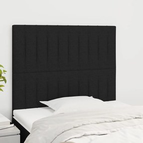 Tablii de pat, 2 buc, negru, 80x5x78 88 cm, textil 2, Negru, 80 x 5 x 118 128 cm