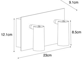 Lampa de perete exterioara moderna neagra cu LED 2 lumini IP54 - Simon