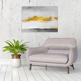 Tablou - Mișcări aurii și gri (70x50 cm)