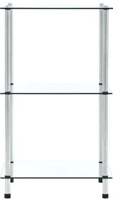 249504 vidaXL Raft cu 3 niveluri, transparent, 40x40x67 cm, sticlă securizată