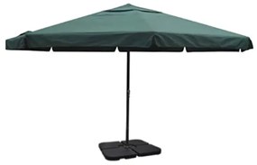 vidaXL Umbrelă de soare de grădină din aluminiu, bază portabilă, verde