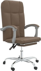 vidaXL Fotoliu de birou rabatabil, maro, textil