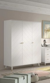 Dulap cu 3 Uși, Alb Satinat (MDF) – Billy – Vipack