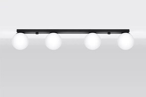 Plafonieră neagră cu abajur din sticlă ø 12 cm Umerta – Sollux