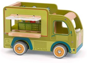 Mașinuță din lemn La Grande Famille Food Truck – Moulin Roty