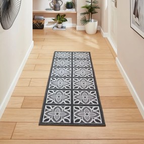 Covor tip traversă gri închis lavabil 76x230 cm Victoria Grey – Think Rugs