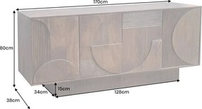 Comoda TV cu model optic 3D, Lemn mahon maro, ART DECO 170cm