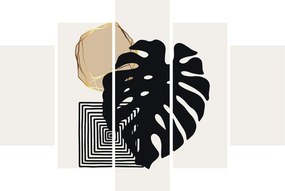 Tablou - Abstracție cu frunze tropicale N⁰2 (150x105 cm)