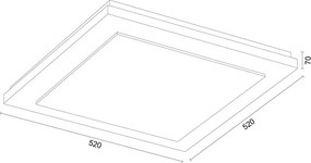 Plafoniera din lemn si sticla TABOR 52x52cm, alb crem