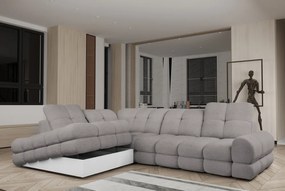 Set canapea extensibilă cu funcţie de extensie electrică, bej-gri Taupe, pe stânga, TOLLO L ROH