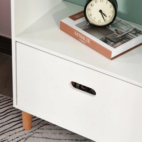 Raft biblioteca pentru copii, depozitare pentru camera copiilor 50x30x142cm, alb HOMCOM | Aosom Romania