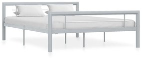 284560 vidaXL Cadru de pat, gri și alb, 160 x 200 cm, metal